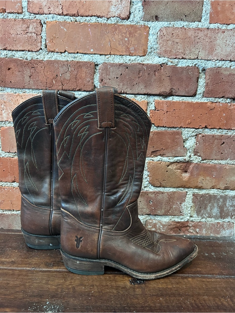 Frye Brown Leather Western Cowboy Boots